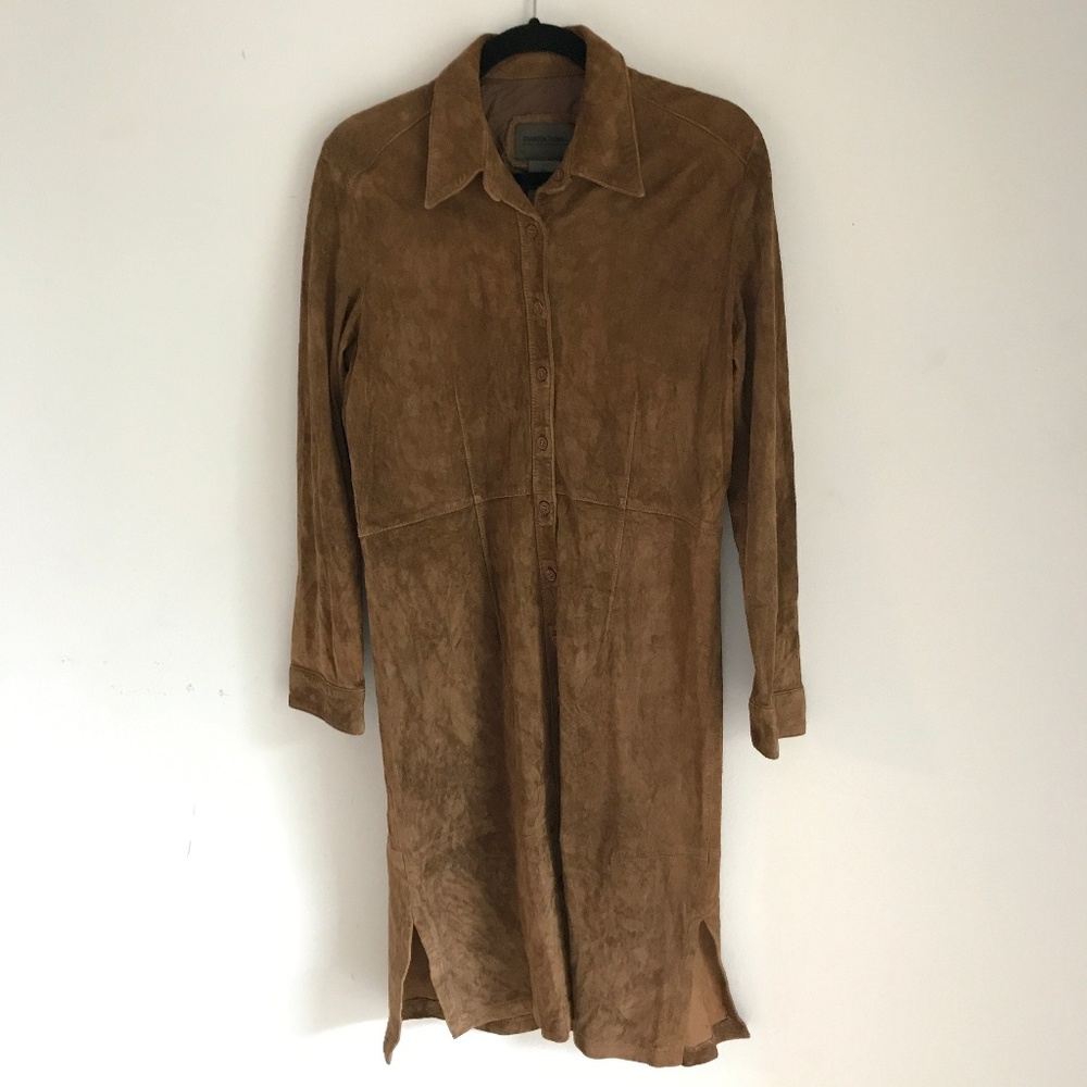 Brandon Thomas Long Tan Genuine Leather Jacket